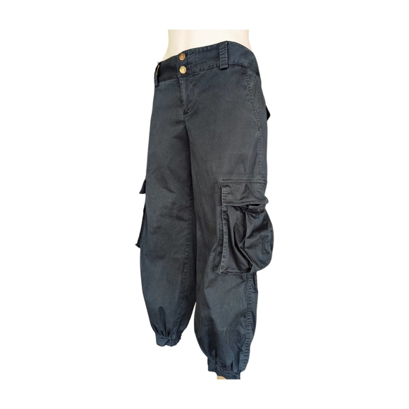 Vintage Y2K Alice + Olivia Navy Blue Low Rise Cargo Jogger Pants Size 8 - Picture 3 of 10